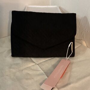 BagSmart Quilted Travel Jewelry Organizer, Black w/Tan interior, NWT